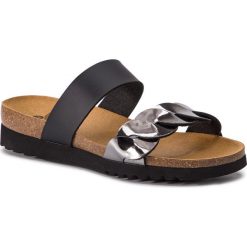 Klapki SCHOLL - Jada F27430 1140 370 Black/Pewter. Szare klapki damskie Scholl, bez wzorów, ze skóry ekologicznej, bez obcasa, na obcasie. Za 199,00 zł.