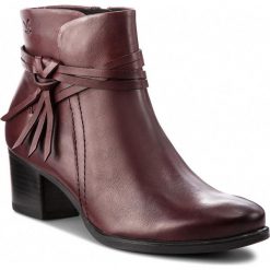 Botki CAPRICE - 9-25359-21 Bordeaux Nappa 540. Czerwone buty zimowe damskie marki Caprice, z materiału, na obcasie. Za 369,90 zł.