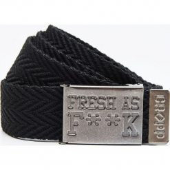 Parciany pasek z klamrą - Czarny. Czarne paski męskie marki Cropp, w paski. Za 29,99 zł.