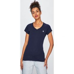 G-Star Raw - Top. Niebieskie bluzki damskie marki G-Star RAW, s, bez wzorów, z bawełny, bez kołnierzyka. Za 99,90 zł.