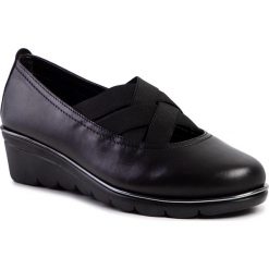 Półbuty THE FLEXX - Crossboom C2501/72 Black. Czarne półbuty damskie The Flexx, bez wzorów, ze skóry, bez obcasa, na koturnie, bez zapięcia. Za 319,00 zł.