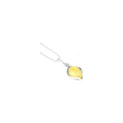 Naszyjnik Bursztyn Mleczny Owal srebro. Żółte naszyjniki damskie Brazi druse jewelry, z bursztynem, srebrne. Za 175,00 zł.