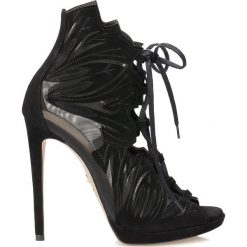 Buty ślubne damskie: Czarne czółenka peep toe