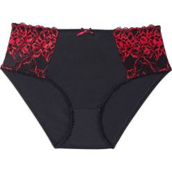 Figi "maxi" bonprix czarno-czerwony. Czerwone figi damskie marki bonprix. Za 34,99 zł.