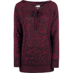 Bluzy damskie: RED by EMP Knitted Melange Hoodie Bluza z kapturem damska czarny/czerwony