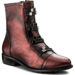 Botki damskie lity: Botki EKSBUT - 67-4757-F95 Bordo/Czarny