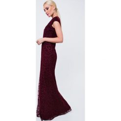Sukinia we wzory długa bordowa G5034. Czerwone sukienki damskie Fasardi, xl, bez wzorów, bez kołnierzyka, z długim rękawem, długie, maxi. Za 79,00 zł.