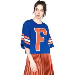 Franklin & Marshall Bluza Niebieski. Niebieskie bluzy damskie Franklin Marshall, l, z haftami, z bawełny, bez rękawów, bez kaptura. Za 369,95 zł.