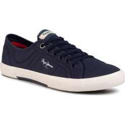 Tenisówki PEPE JEANS - Aberman Smart PMS30625 Navy 595. Niebieskie półbuty męskie Pepe Jeans, bez wzorów, z jeansu, eleganckie, bez zapięcia. W wyprzedaży za 169,00 zł.