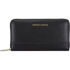 Smith & Canova portfel damski czarny. Czarne portfele damskie Smith & Canova, bez wzorów. Za 199,00 zł.