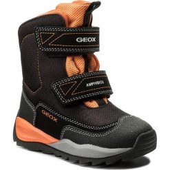 Buty zimowe chłopięce: Śniegowce GEOX – J Orizont B B. Abx F J740BF 01150 C0038 Black/Orange