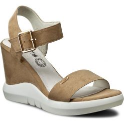 Sandały BIG STAR - W274A136 Beige. Brązowe klapki damskie marki BIG STAR, bez wzorów, ze skóry, bez obcasa, na obcasie. W wyprzedaży za 149,00 zł.