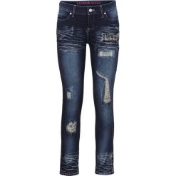 Dżinsy SKINNY bonprix ciemny denim. Niebieskie jeansy damskie marki House, z jeansu. Za 99,99 zł.