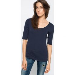 Tommy Hilfiger - Bluzka Ballarina. Niebieskie bluzki damskie TOMMY HILFIGER, s, bez wzorów, z elastanu, casualowe, z okrągłym kołnierzem, bez rękawów. W wyprzedaży za 149,90 zł.