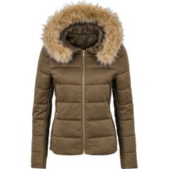 Lekka kurtka pikowana z kapturem bonprix ciemnoliwkowy. Zielone kurtki damskie bonprix, bez wzorów, z kapturem. Za 199,99 zł.