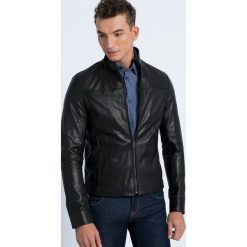 Trussardi - Kurtka skórzana. Czarne płaszcze męskie marki Trussardi, s, z wiskozy, krótkie. W wyprzedaży za 1399,00 zł.