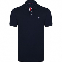 Koszulka polo w kolorze czarnym. Czarne koszulki polo męskie marki Giorgio di Mare, m, z haftami, z bawełny. W wyprzedaży za 108,95 zł.