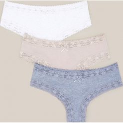Bawełniane majtki 3 pack - Jasny szary. Szare majtki damskie Reserved, s, z bawełny. Za 49,99 zł.