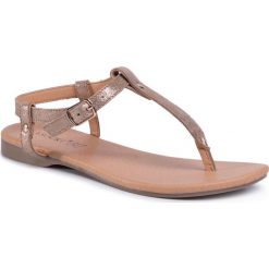 Sandały LASOCKI - TTT-CLOUD-01 Beige. Pomarańczowe klapki damskie Lasocki, bez wzorów, z zamszu, bez obcasa, na obcasie. Za 99,99 zł.