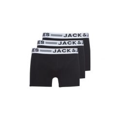 Bokserki Jack Jones SENSE X 3. Czarne bokserki męskie Jack & Jones, bez wzorów. Za 109,00 zł.
