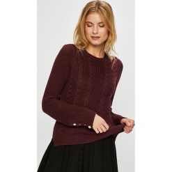 Vero Moda - Sweter Signe. Fioletowe swetry damskie Vero Moda, s, bez wzorów, z bawełny, z krótkim rękawem, krótkie, bez kaptura. W wyprzedaży za 89,90 zł.