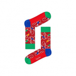 Skarpetki Happy Socks - Holiday XMAS (HLI01-4000). Różowe skarpetki męskie Happy Socks, w kolorowe wzory, z bawełny. Za 34,90 zł.