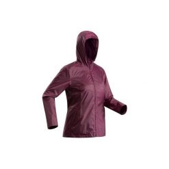 Kurtka turystyczna SH 100 Warm WTP damska. Różowe kurtki damskie QUECHUA, na zimę, l, bez wzorów, z poliesteru, bez kaptura. Za 79,99 zł.