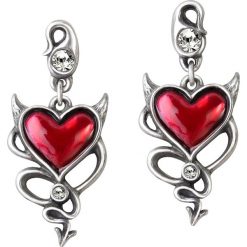 Kolczyki damskie: Alchemy Gothic Devil Heart Studs Kolczyki – Earpin standard