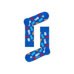 Skarpetki Happy Socks - Logs (LOG01-6000). Szare skarpetki damskie marki Happy Socks, w kolorowe wzory, z bawełny. Za 34,90 zł.