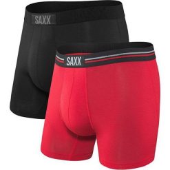 SAXX Bokserki męskie VIBE BOXER BRIEF 2PK czarno / czerwone (Wielkość S). Czerwone slipy męskie termoaktywne Saxx, s, bez wzorów. W wyprzedaży za 179,00 zł.