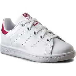 Buty adidas - Stan Smith C BA8377 Ftwwht/Ftwwht/Bopink. Białe półbuty dziewczęce Adidas, z paskami. Za 229,00 zł.