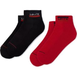 Zestaw 2 par wysokich skarpet unisex LEVI'S - 982006001 Black/Red 786. Czerwone skarpetki damskie Levi's®, bez wzorów, z elastanu. Za 44,99 zł.