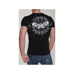 T-SHIRT GUN 2. Czarne t-shirty męskie Guns&tuxedos, s, z klasycznym kołnierzykiem. Za 219,00 zł.