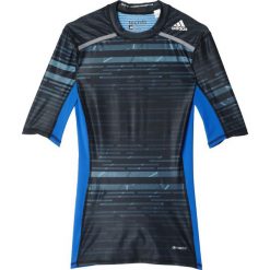 Adidas Koszulka męska Techfit Chill Short Sleeve Tee czarno-niebieska r. XL (AY8364). Czarne koszulki sportowe męskie Adidas, m, techfit (adidas). Za 139,00 zł.