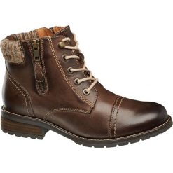 Trapery damskie Highland Creek brązowe. Brązowe botki damskie na zamek marki Highland Creek, z materiału, na zamek. Za 239,90 zł.