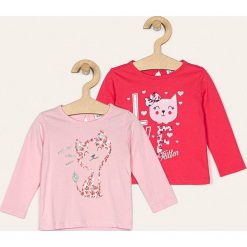 Blukids - Longsleeve dziecięcy 68-98 cm (2-pack). Różowe bluzki dziewczęce Blukids, z nadrukiem, z bawełny, z okrągłym kołnierzem, z długim rękawem, długie, bez kaptura. Za 39,90 zł.