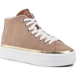 Sneakersy TOMMY HILFIGER - FW0FW04535 Tiger's Eye GEZ. Brązowe półbuty damskie TOMMY HILFIGER, z zamszu. W wyprzedaży za 339,00 zł.
