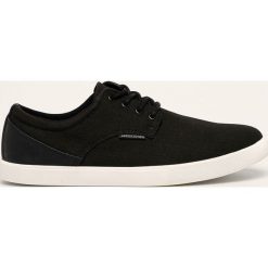 Jack & Jones - Tenisówki. Czarne trampki męskie Jack & Jones, bez wzorów, z gumy, na sznurówki. W wyprzedaży za 129,90 zł.