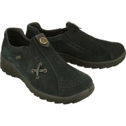 RIEKER TEX L7171-14 blue, półbuty damskie. Niebieskie półbuty damskie Rieker, bez wzorów, bez obcasa, bez zapięcia. Za 259,00 zł.