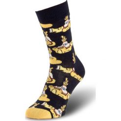 Skarpety Wysokie Unisex HAPPY SOCKS - BEA01-6000 Granatowy Żółty. Żółte skarpetki damskie z elastanu. Za 39,90 zł.