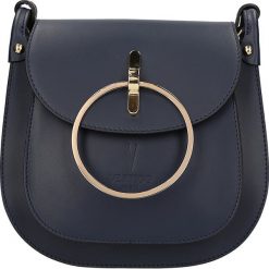 Torebki klasyczne damskie: Skórzana torebka „Hoche” w kolorze granatowym – 25,5 x 24 x 7,5 cm