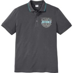 Shirt polo, krótki rękaw bonprix antracytowy. Szare koszulki męskie bonprix, s, bez wzorów, polo, z krótkim rękawem, krótkie. Za 49,99 zł.