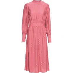 Sukienka midi z guzikami bonprix jeżynowy antyczny - stary jasnoróżowy w kropki. Fioletowe sukienki damskie bonprix, bez wzorów, retro, ze stójką, bez rękawów, midi. Za 169,99 zł.