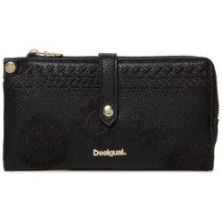 Desigual Damski Portfel Czarny Mone Dark Amber Ester. Żółte portfele damskie Desigual, bez wzorów. W wyprzedaży za 159,00 zł.