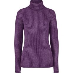 Sweter z golfem bonprix ciemny lila. Fioletowe swetry damskie bonprix, bez wzorów, bez rękawów. Za 74,99 zł.