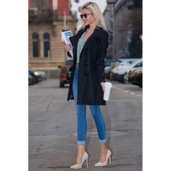 Płaszcz SONINA BLACK. Czarne kurtki damskie Płaszcz SONINA BLACK, s, bez wzorów. W wyprzedaży za 129,00 zł.
