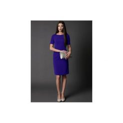 Sukienka klasyczna ESTHER chabrowa, ostatnia sztuka! - 42(XL). Niebieskie sukienki balowe Rahri, na co dzień, xl, z lycry, z klasycznym kołnierzykiem, dopasowane. Za 399,00 zł.