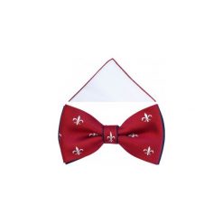 Czerwona mucha w ornamenty - lilijki harcerskie A314. Czerwone muszki męskie Modini Moda Męska, na co dzień, bez wzorów, z poliesteru, eleganckie. Za 49,50 zł.