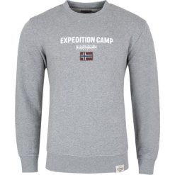 Bluza Napapijri. Szare bluzy męskie Napapijri, m, bez wzorów, z jeansu, z włoskim kołnierzykiem, bez rękawów, bez kaptura. Za 389,00 zł.