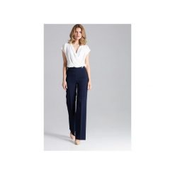 Bluzka M652 Ecru. Brązowe bluzki damskie FIGL, m, bez wzorów, z tkaniny, eleganckie, bez kołnierzyka, z krótkim rękawem. Za 129,00 zł.